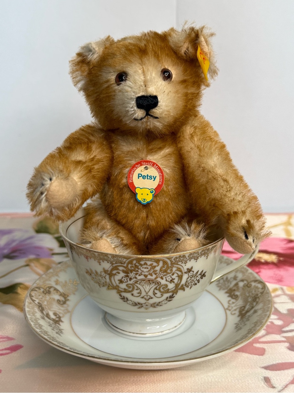 90s Steiff Miniature Mohair Petsy Bear with Ear Tag - 029561